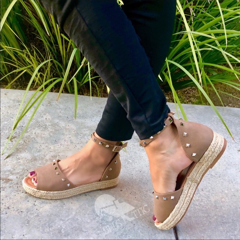 LAST1♥️ Studded Platform Espadrille FLATFORM - Picture 4 of 8